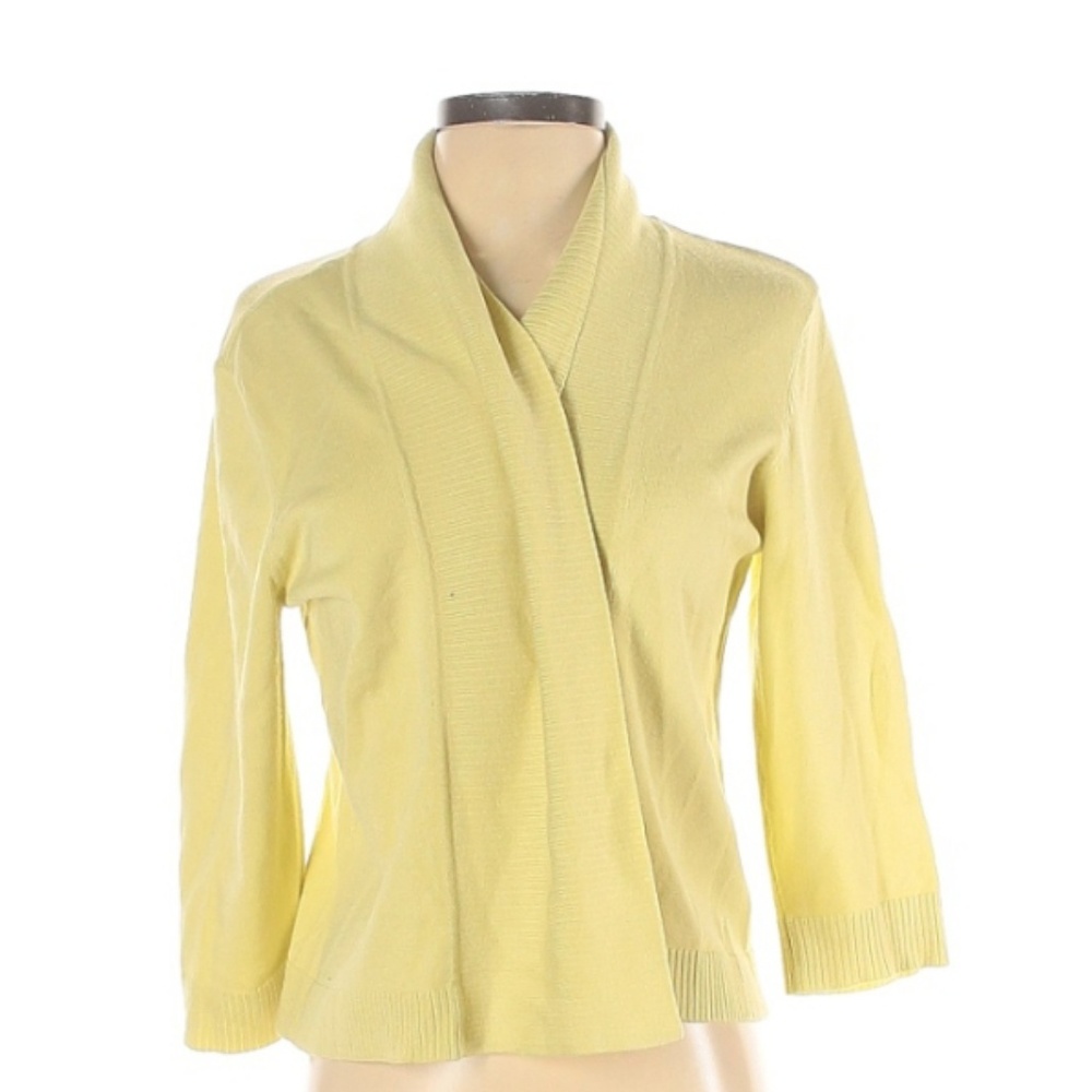 89th & Madison Light green/yellow open front cardigan Size Small